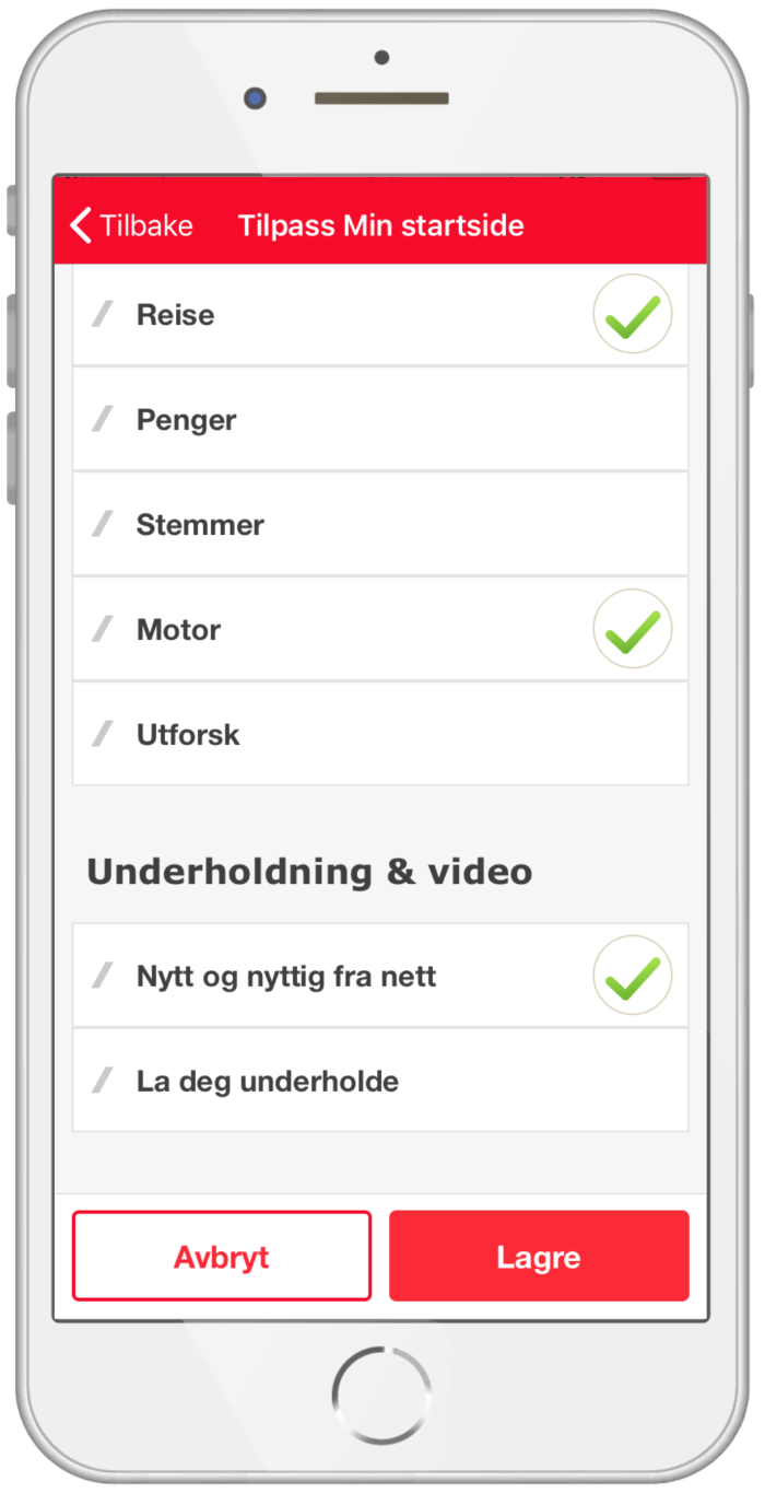 VELG INNHOLDET DU ØNSKER