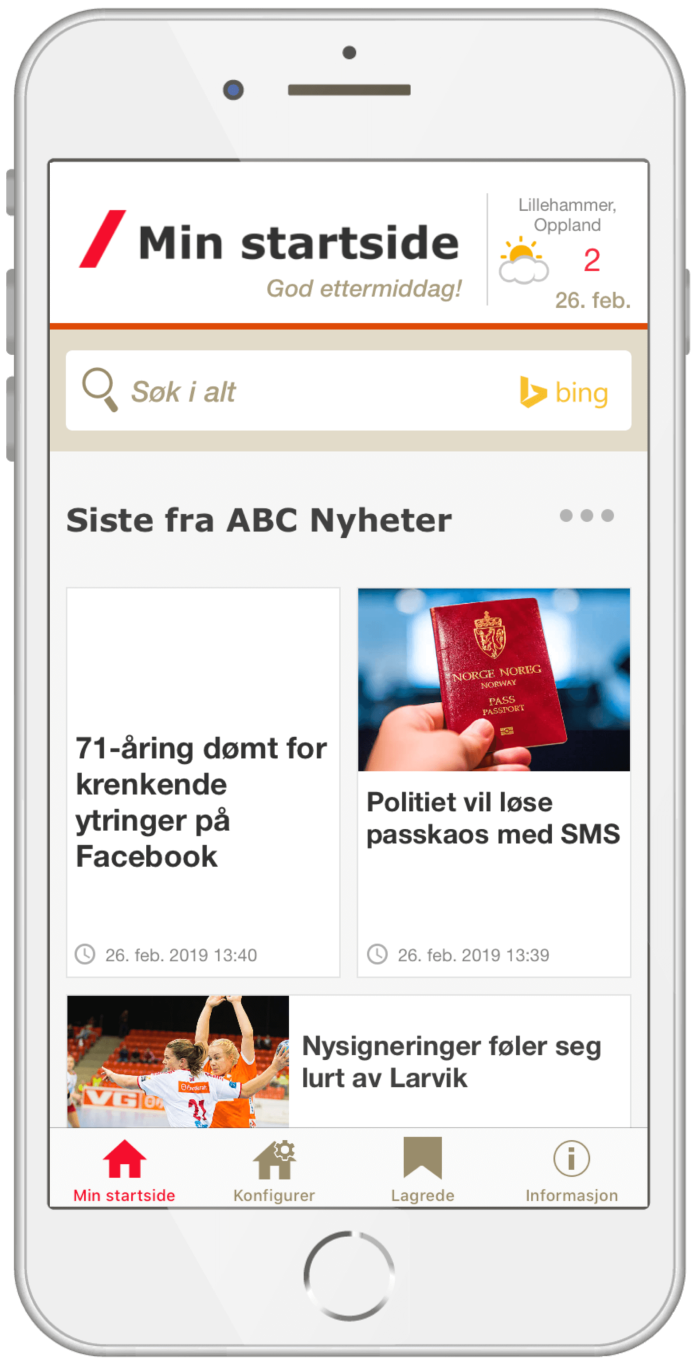 STARTSIDEN SLIK DU ØNSKER DEN!